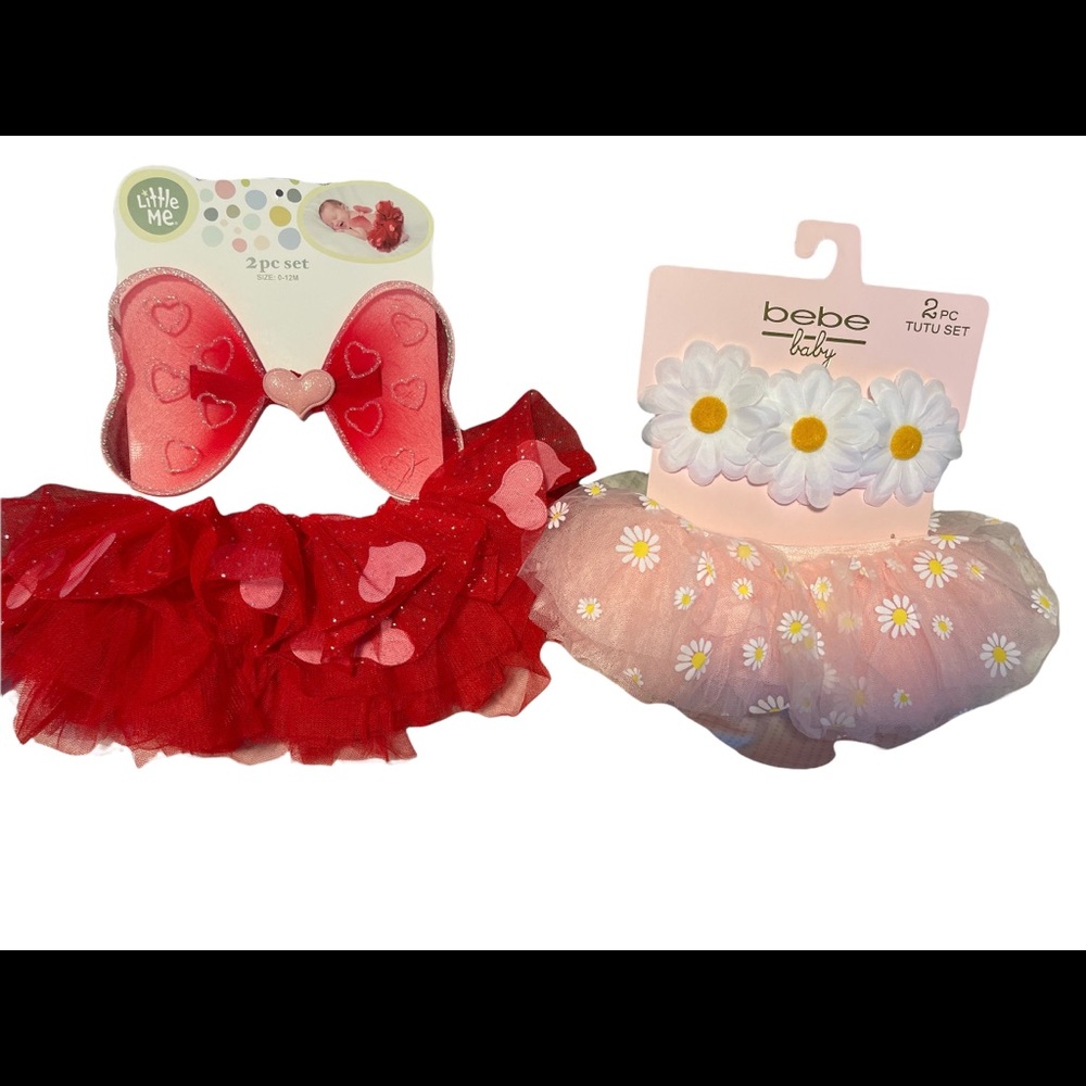 2 set of 2 piece tutu set for photos 0-12 months